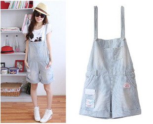 Free Shipping Exotic Stripe Love Sunshine Badge jumpsuit Pants, European Jeans, Jumpsuits Overalls,  jumpsuit denim AD9996JK