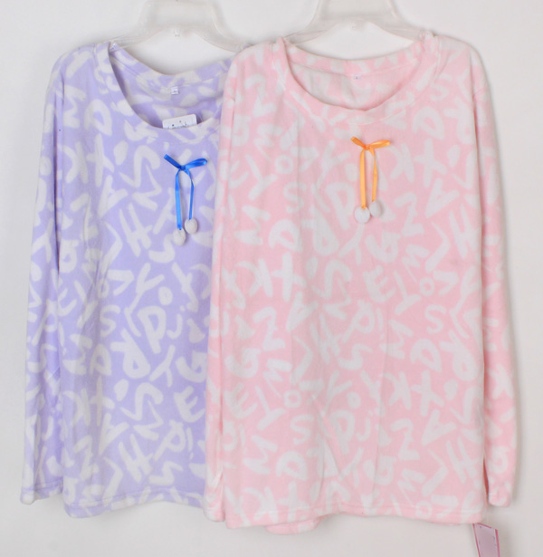 free shipping export Autumn autumn women's fleece thermal pajamas top c84-y722 215g