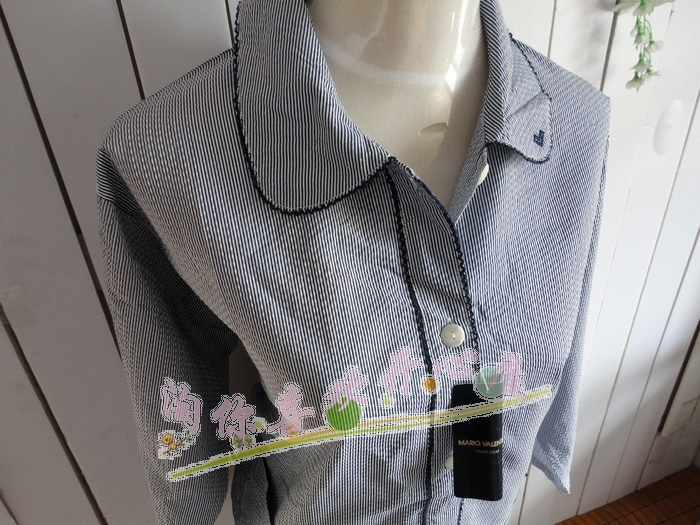 free shipping export Female short-sleeve puff cotton sleepwear top stripe pajamas