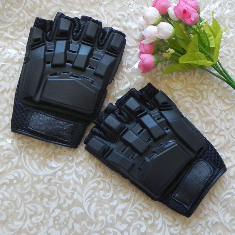 free shipping export Fitness semi-finger genuine leather sports tactical semi-finger mitring gloves
