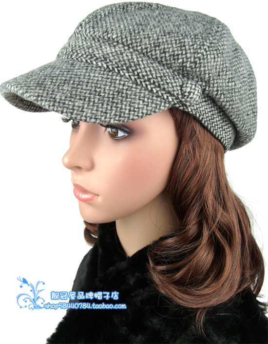 free shipping export Noabat autumn and winter octagonal cap women's casual all-match cap woolen grey