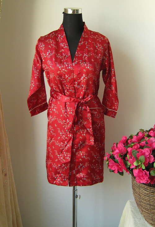 free shipping export Red small flower household robe