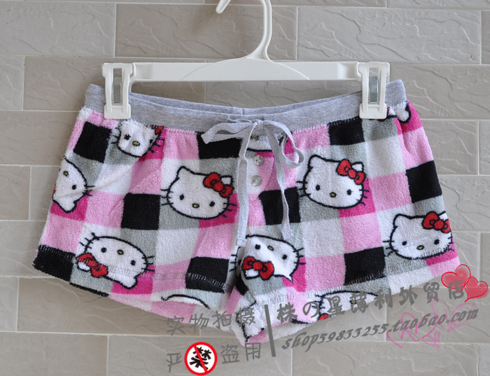 free shipping export Super kitty women's coral fleece home shorts plus size available