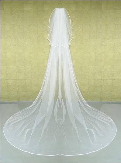 Free shipping Exquisite Fashion 2T Cathedral bride wedding dress accessories Bridal Veil white/ivory