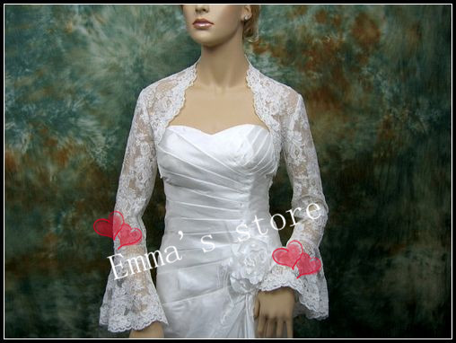 Free Shipping Exquisite Low Price Custom Made 2013 Hot Sale New Style Fashional Jacket Wedding Wraps Lace Short Sleeves -003F