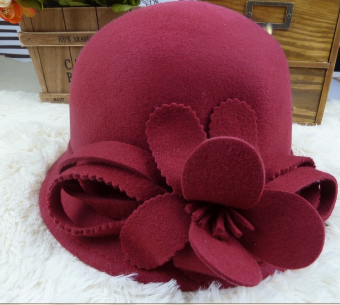 free shipping Exquisite senior flower fedoras bucket hat 2012 autumn and winter fashion