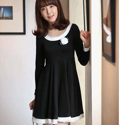 free shipping Extra large women's mm autumn women's plus size autumn and winter one-piece dress long-sleeve 2012