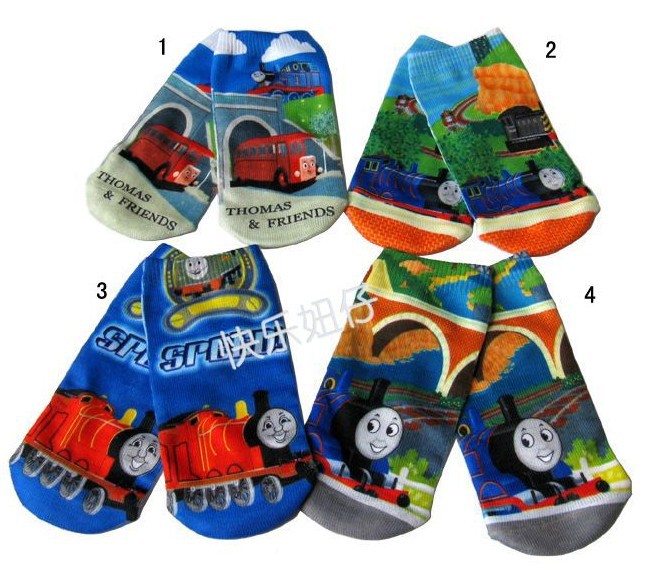 FREE SHIPPING factory direct sale socksThomas kids socks baby socks cartoon design 2 sizes 4 colours selection