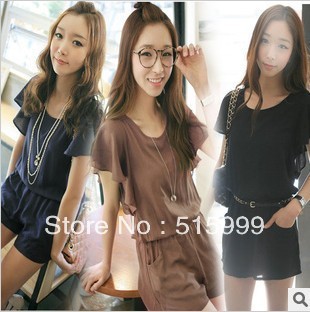 Free Shipping Factory direct supply summer 2013 new women's pure Waist Shorts Playsuit