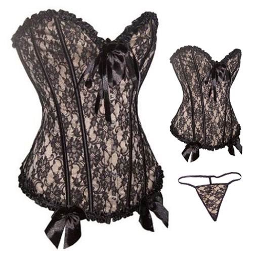 Free shipping! Factory Price Corset! Leopard Corset Pink Sexy Lingerie + G-String Underwear  wholesale or retail