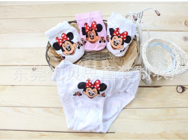Free shipping Factory wholesale cotton Minnie Cartoon boy and girl underwear baby kids' underwear