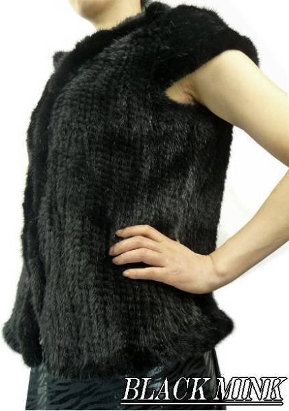 Free shipping - Fairlady fashion black mink fur jacket,ladies' Down vest ,fashion fur vest ,Warm fur waistcoat,size:Free