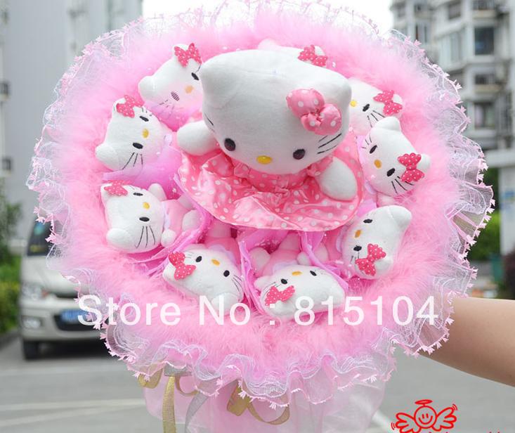 Free shipping  fake bouquet dried flowers the kT cat toys cartoon flowers AS7