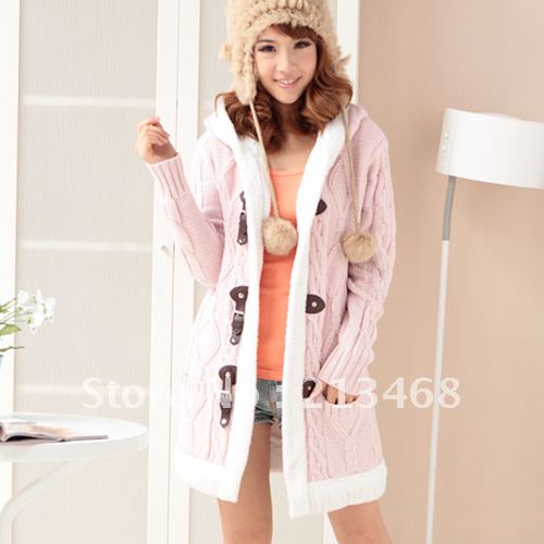 Free Shipping  Fall/winter women  Lovely thickening overcoat / warm sweater