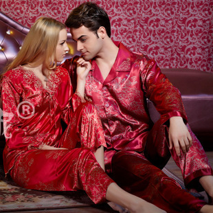 free shipping Fanny 2012 marry lovers silk sleepwear robe women pajamas