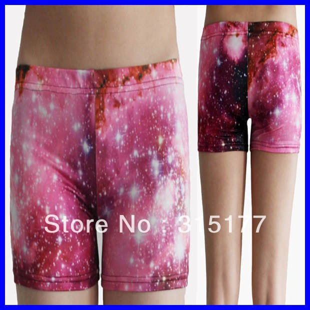 Free shipping Fascinated Galaxy Short Legging wholesale 10pieces/lot Mix order Tight high Shorts 2013 Women sexy pants 79151