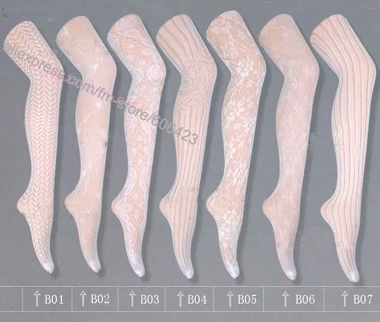 Free shipping!Fascinating Retro Style white Grid Flower Bar Stockings Sexy Woman Lady's mesh Pantihose Wholesale Retail B01-07