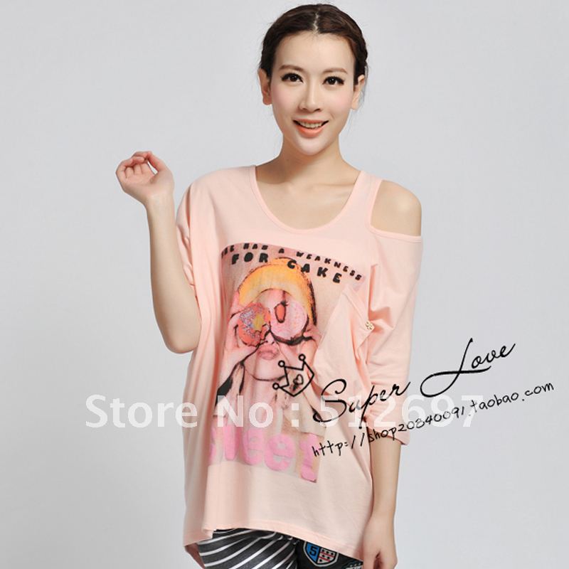 Free shipping Fashion 100% cotton fashion maternity long design t-shirt long