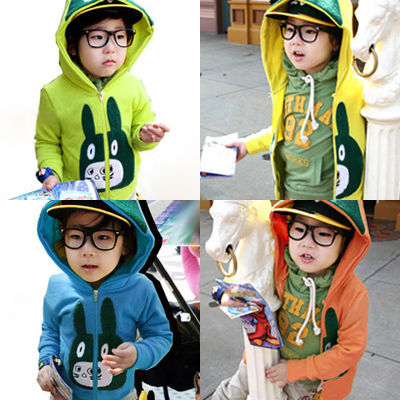 Free Shipping Fashion 2012 new arrival Korea BABY boys and girls  Hoodie Coat Warm Zip Up Outerwear