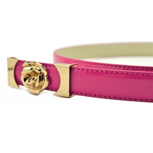 Free Shipping Fashion all-match rose japanned leather thin belt women's strap decoration belt