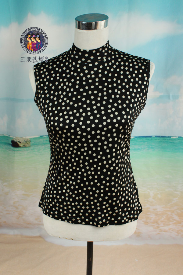 Free shipping Fashion autumn female all-match double faced silk knitted basic vest turtleneck sleeveless top