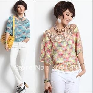 Free Shipping Fashion batwing shirt loose plus size sweater women blouse
