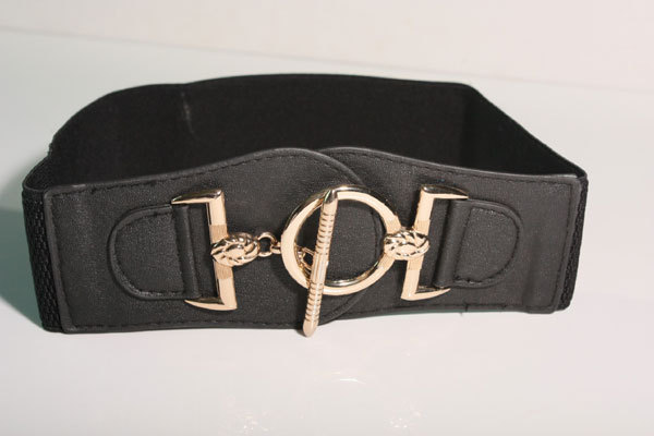 Free Shipping Fashion belt female all-match wide belt vintage black leather brief decoration elastic waist y308