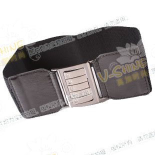 Free Shipping Fashion belt female rhinestone decoration elastic wide belt qq black leather cummerbund y854