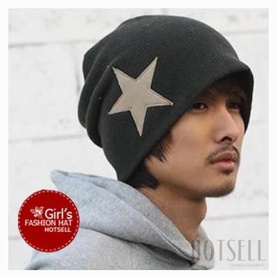free shipping fashion black hat star pattern cotton hat