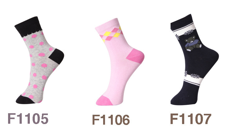 Free Shipping Fashion Brand Warm-Keeping Winter Cotton Women's' Socks Mixed Designs Single Packing 12pairs/LOT