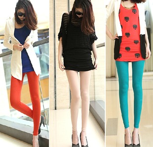 Free shipping Fashion candy color 2012 modal legging stockings ultra-thin