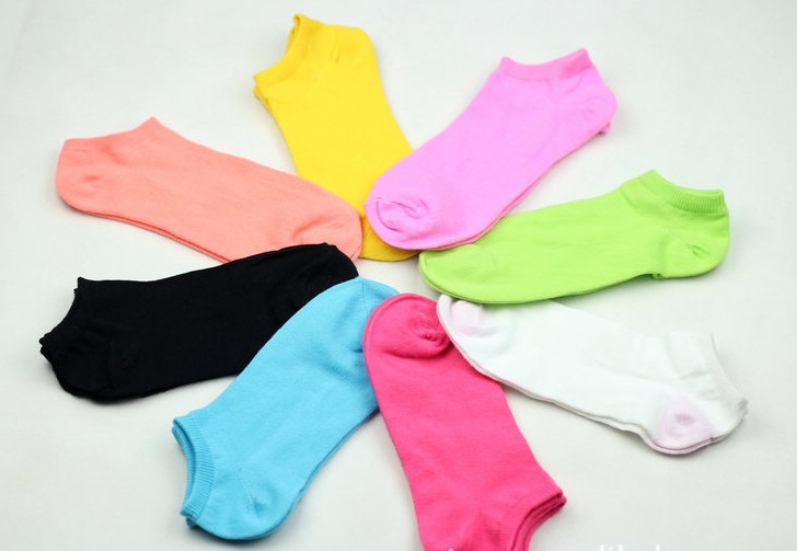 Free shipping fashion candy color short socks for lady boat socks random