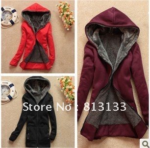 Free Shipping Fashion Casual Thicken Women's Hoodie Coat Outerwear Jacket Wholesale