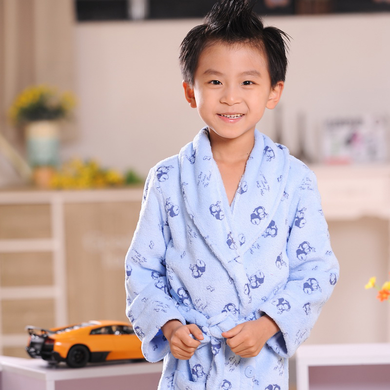 Free Shipping Fashion child robe spring and autumn bathrobes robe child bathrobe coral fleece