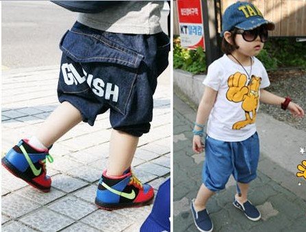 Free shipping   fashion children jeans   for summer  with wholesale and retail