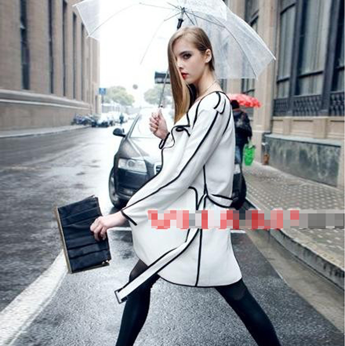 Free Shipping Fashion classic epaulette turn-down collar long-sleeve lacing trench outerwear female windbreak wind coat 2 colors