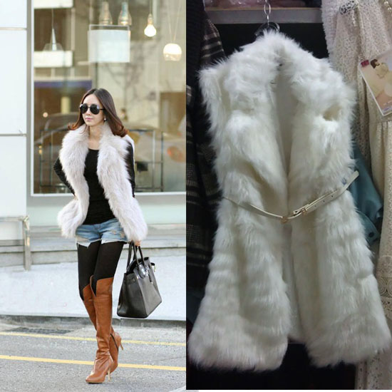 free shipping fashion copy fur coat for women faux medium-long vest thermal outerwear fur vest outerwear belt