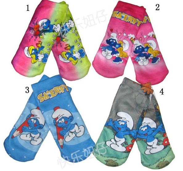 Free shipping,fashion cute the smurfs ankle socks,15 pair/lot,creative christmas gift,wholesale