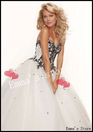 Free Shipping Fashion Designer 2013 New Off Price Sexy A-Line Sweetheart Tulle Appliques White Formal Gowns Quinceanera Dresses