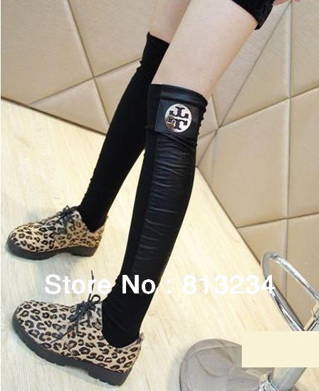 Free shipping Fashion Discount Knitted Winter Thick Leggings for Women boots Cover High Quality Black Free size JT001