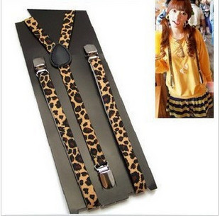 free shipping fashion dot all-match male women's suspenders  clip 2.5 1.5 width loose yellow white leopard