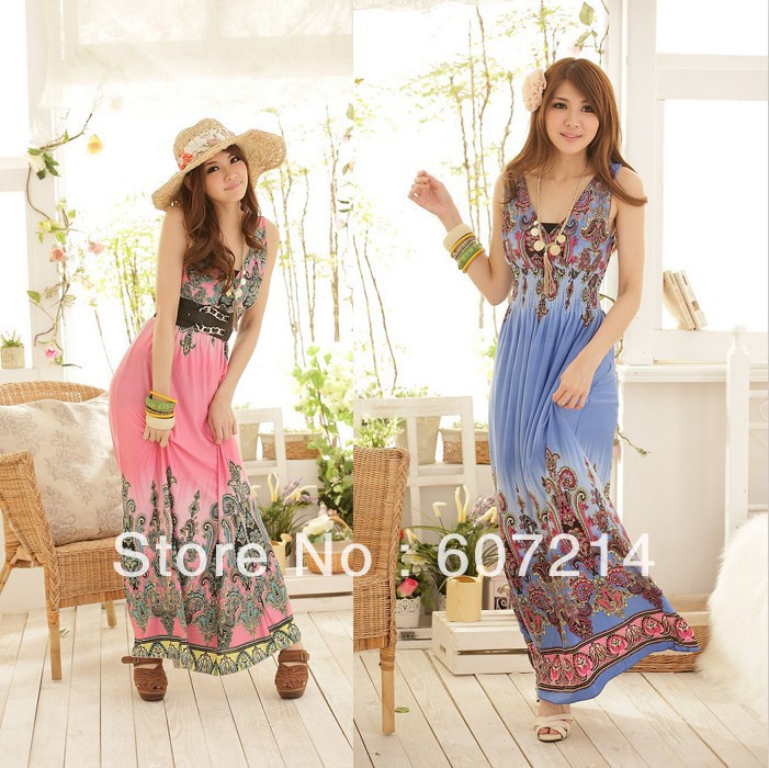 Free shipping fashion dress / beautiful dress / Bohemian dress 2-color