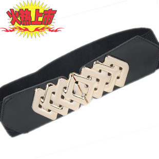 Free Shipping, Fashion Elegant Black Elastic Wide Women's Leather Belt Waistband 1086