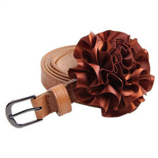 Free Shipping, Fashion Elegant Thin Flower Women's Leather Belt Waistband 1055