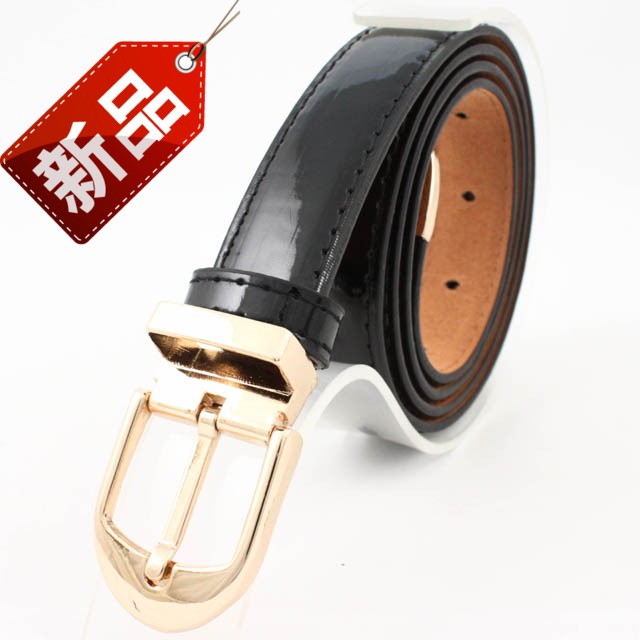 Free shipping Fashion exquisite pin buckle women's japanned leather strap candy color belt women's casual accounterment