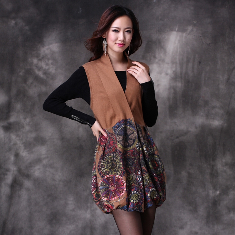 Free shipping Fashion fashion 2012 medium-long sweater outerwear vest wool