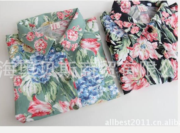 Free shipping fashion flower shirt for girls spring garment children fashion shirt kids spring clothes 10 pcs /lot