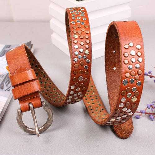 Free Shipping Fashion genuine leather personalized wide belt casual q2 brown women's cowhide strap y690