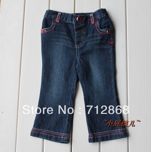 Free shipping fashion girls jeans spring and autumn pony pattern Size 12M to 3T qty limited