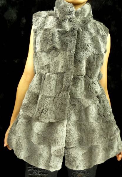 Free shipping - fashion gray Beaver rabbit fur jacket,ladies' fur coat,fashion fur vest ,Warm fur overcoat,size:Free